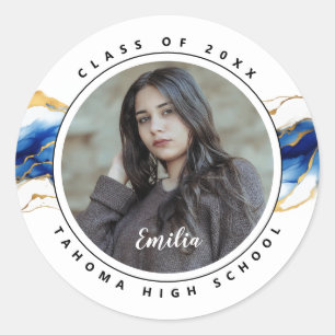 Royal Blue Yellow Gold Photo Graduation seal