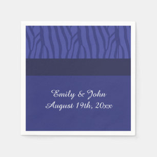 Royal Blue Zebra Pattern Napkin
