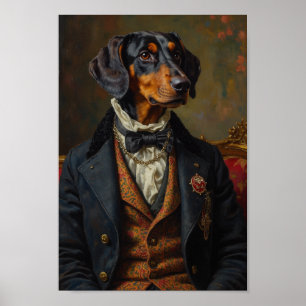 Royal Bluetick Coonhound Portrait Poster
