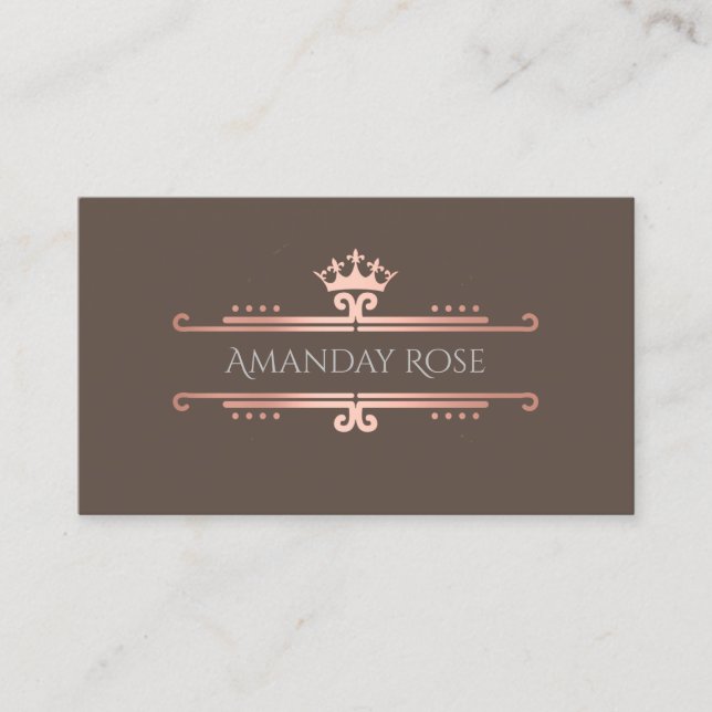 Royal Brand Name Rose Blush Frame Elegant VIP Business Card (Front)