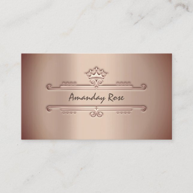 Royal Brand Rose Gold Professional Crown Frame Business Card (Front)