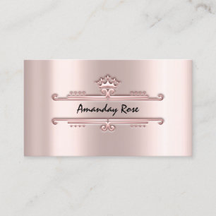 Royal Brand Rose Professional Crown Frame Blush Business Card
