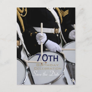 Royal British Band 70th Birthday Save the Date P Announcement Postcard