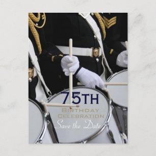Royal British Band 75th Birthday Save the Date Announcement Postcard