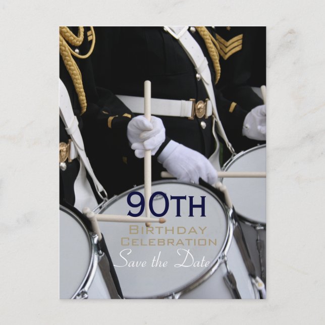 Royal British Band 90th Birthday Save the Date Announcement Postcard (Front)