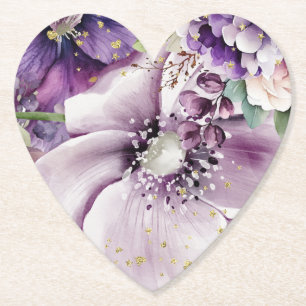 Royal British Purple Floral Paper Coaster