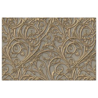 Royal Bronze Floral Ornate Damask
