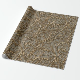 Royal Bronze Floral Ornate Damask