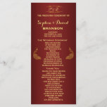 Royal Burgundy Gold Peacock Wedding Program Custom Programme<br><div class="desc">Unique Design featuring Royal Burgundy Gradient background and abstract Gold Sparkling Peacocks for your special wedding event. It will give an unique touch to your wedding style. Be different! Personalise with your own information. If you need to move the text, or change the size, font, or colour, click Customise It...</div>