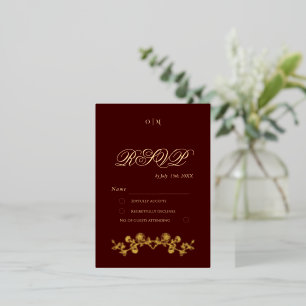 Royal Burgundy Gold Rose Flowers The Wedding of