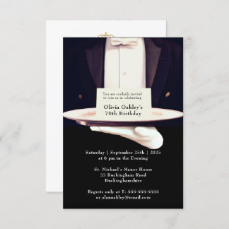 Royal Butler Silver Platter Birthday Party RH Invitation