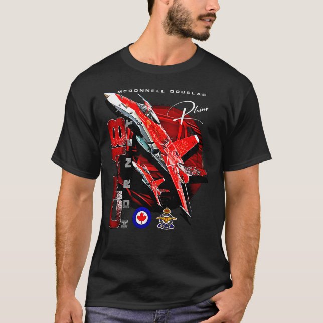 Royal Canadian Air Force CF-18 Hornet Jet Fighter T-Shirt (Front)
