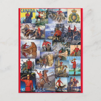 Royal Canadian Mounted Police Collage Postcard