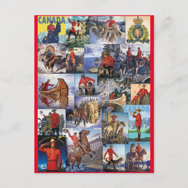 Royal Canadian Mounted Police Collage Postcard (Front)