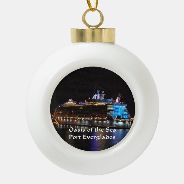 Royal Caribbean Oasis of the Seas Ceramic Ball Christmas Ornament (Front)