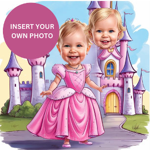 Royal Caricature Princess 4th Birthday Invitation