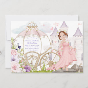 Royal Carriage   Red-Haired Princess Birthday Invitation