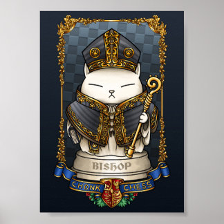 Royal Cat Chess Bishop Piece  Poster