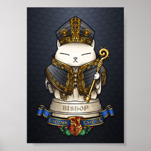 Royal Cat Chess Bishop Piece Poster