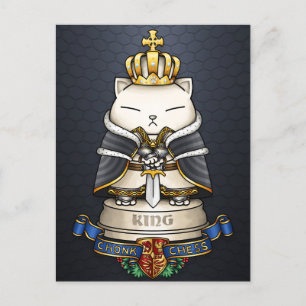 Royal Cat Chess King Piece  Holiday Postcard