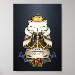 Royal Cat Chess Queen Piece Poster