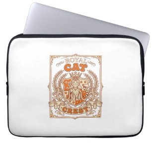 Royal Cat Crest Cat Heraldry Coat of Arms Vintage  Laptop Sleeve