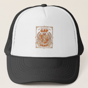 Royal Cat Crest Cat Heraldry Coat of Arms Vintage  Trucker Hat