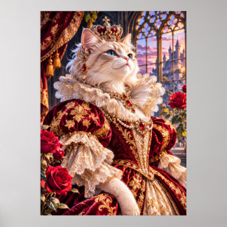 Royal Cat Queen – Elizabethan Renaissance Portrait Poster