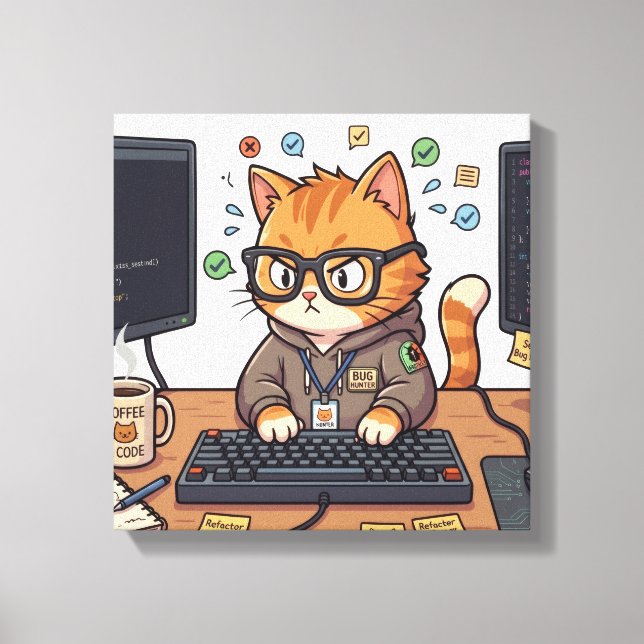 Royal Cat Stretched Canvas | Elegant Cat Wall Art (Front)