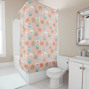 Royal Cats Pattern Shower Curtain