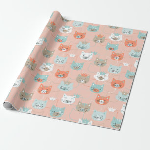 Royal Cats Pattern Wrapping Paper