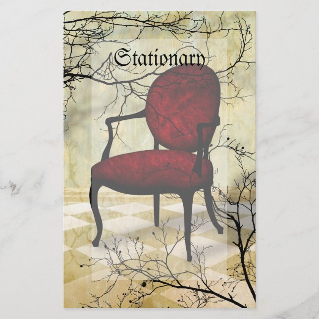 Royal Chair with Branches Stationery (Front)