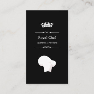 Royal Chef - Professional Modern Black White Business Card