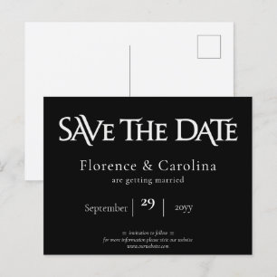 Royal Chic Black Save the Date  Postcard