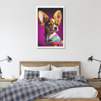 Royal Chihuahua dog Canvas Print