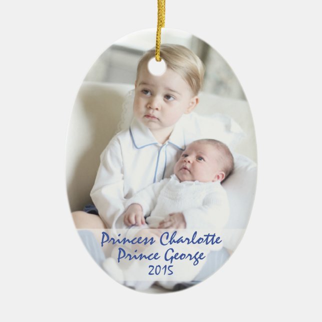 Royal Children - George & Charlotte Ceramic Tree Decoration (Front)