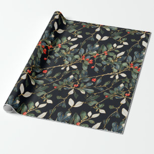 Royal Christmas mistletoe seamless pattern BIG Wrapping Paper