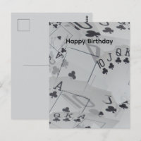 Royal Club Flush Poker Cards, Birthday Postcard