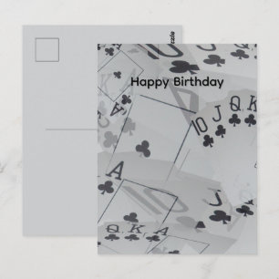 Royal Club Flush Poker Cards, Birthday Postcard