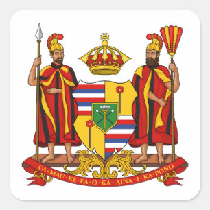Royal Coat of Arms of the Kingdom of Hawaii Square Sticker