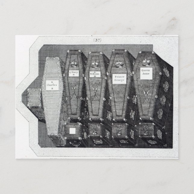 Royal Coffins at Westminster Abbey Postcard (Front)