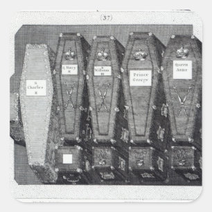 Royal Coffins at Westminster Abbey Square Sticker