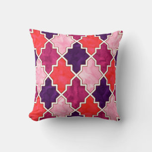Royal Colourful Tissue Quatrefoil Moroccan Art 2 Cushion