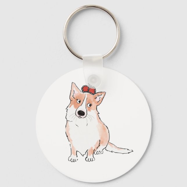 Royal corgi button key ring (Front)
