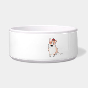 Royal corgi ceramic pet bowl