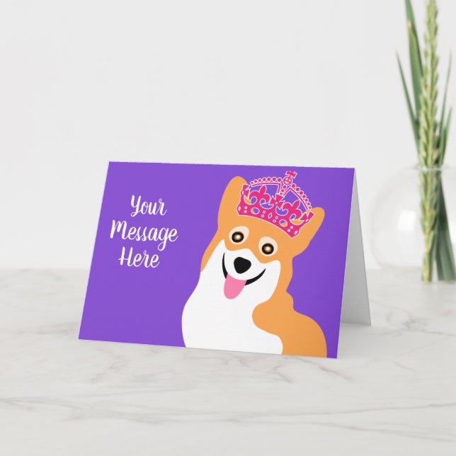 Royal Corgi Custom Greeting Card (Front)