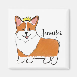 Royal corgi dog personalised  magnet