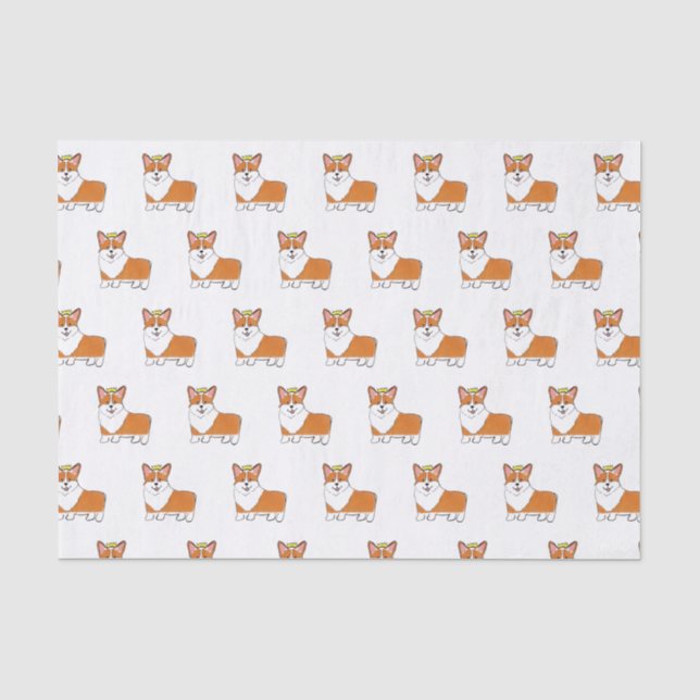 Royal corgi dog with crown tissue paper (Front)