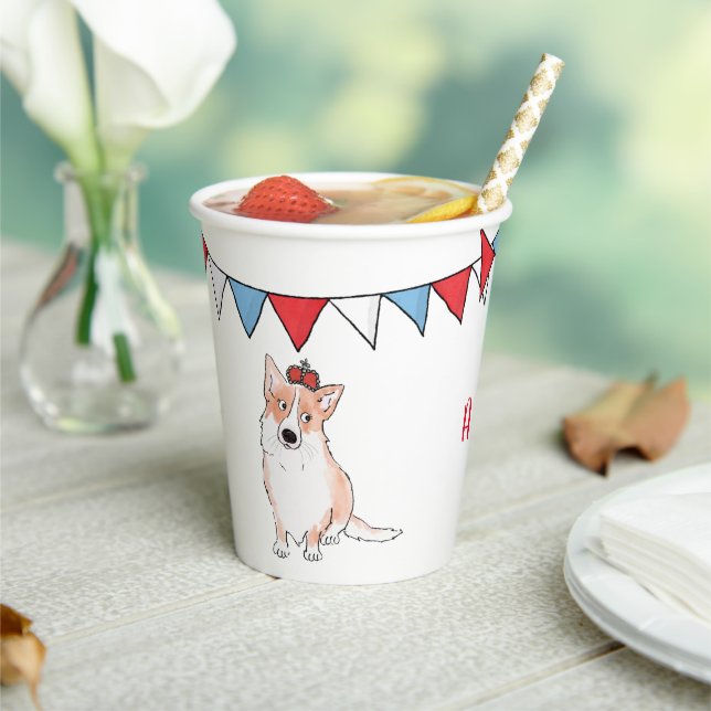 Royal corgi paper cup (Insitu)