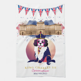 Royal Coronation King Charles Dog Funny  Tea Towel